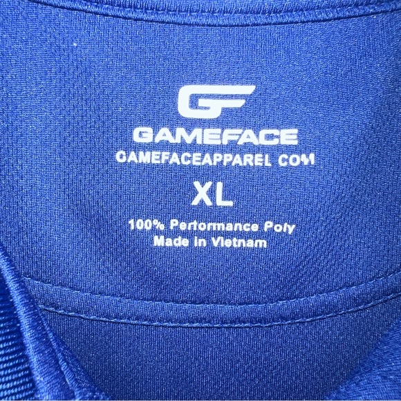Gameface Polo Shirt Adult Extra Large Blue Short Sleeve 100% Polyester Logo Mens - Picture 3 of 15